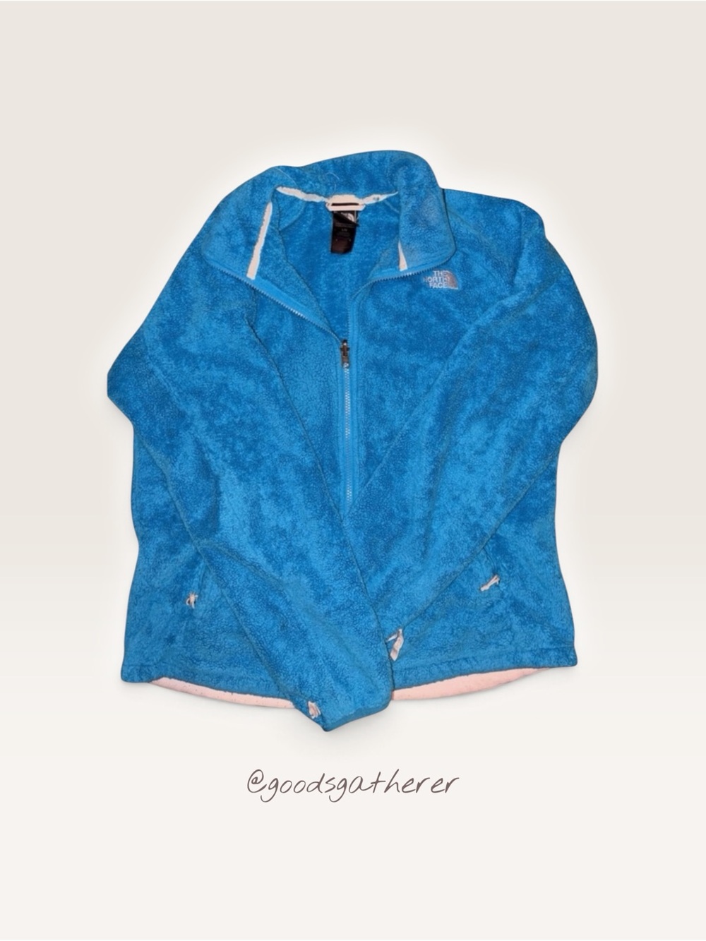 The North Face Womens Large Blue Fleece Full Zip Jacket Polartec Outdoor